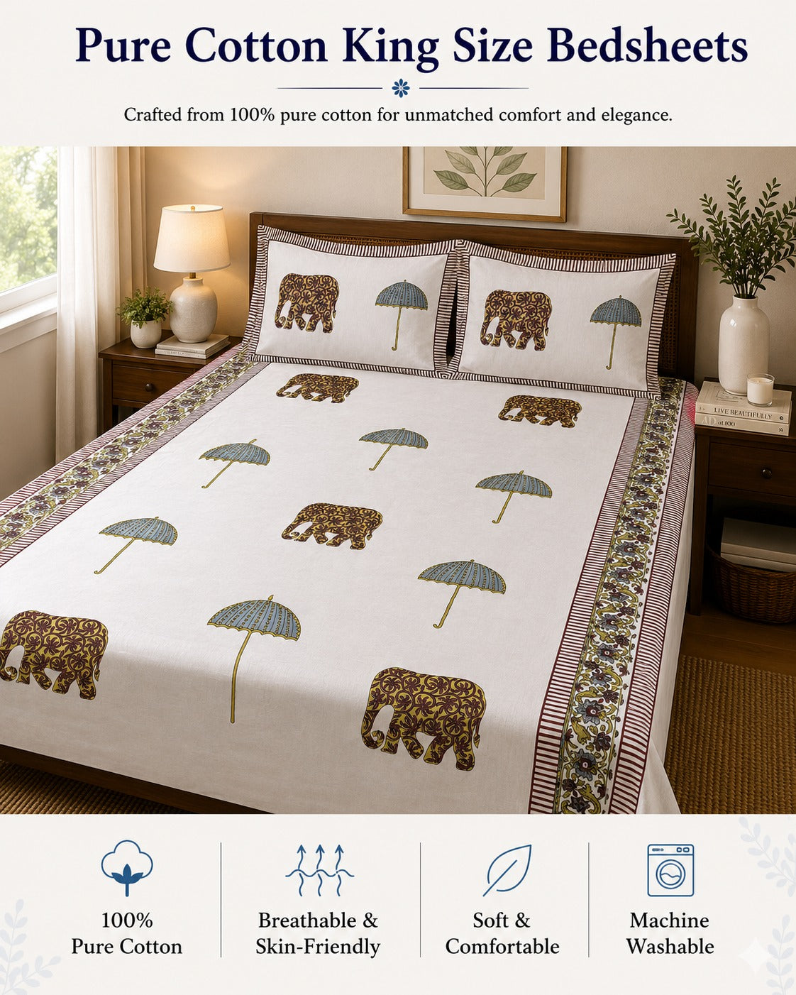 Premium King Size Cotton Bedsheet