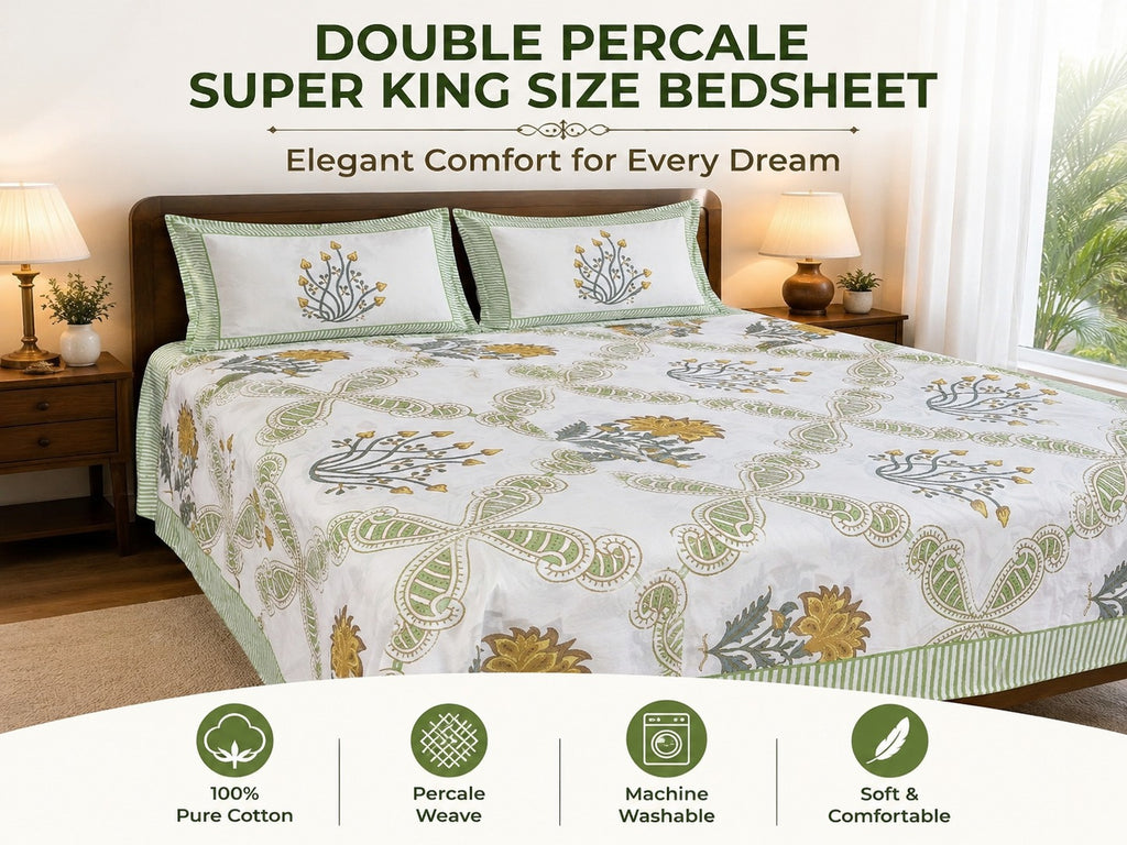 Premium Double Percale Superking Bedsheet