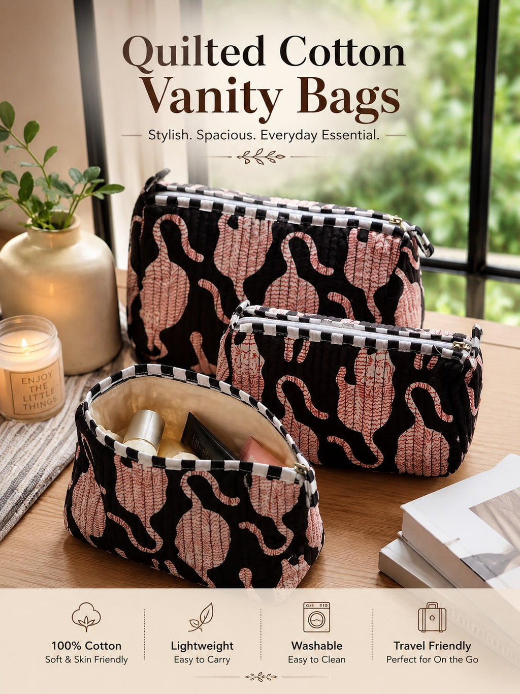 Premium Cotton Vanity Bag