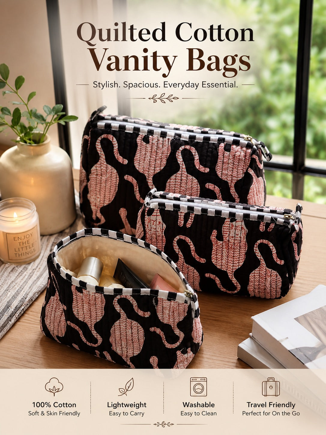 Premium Cotton Vanity Bag