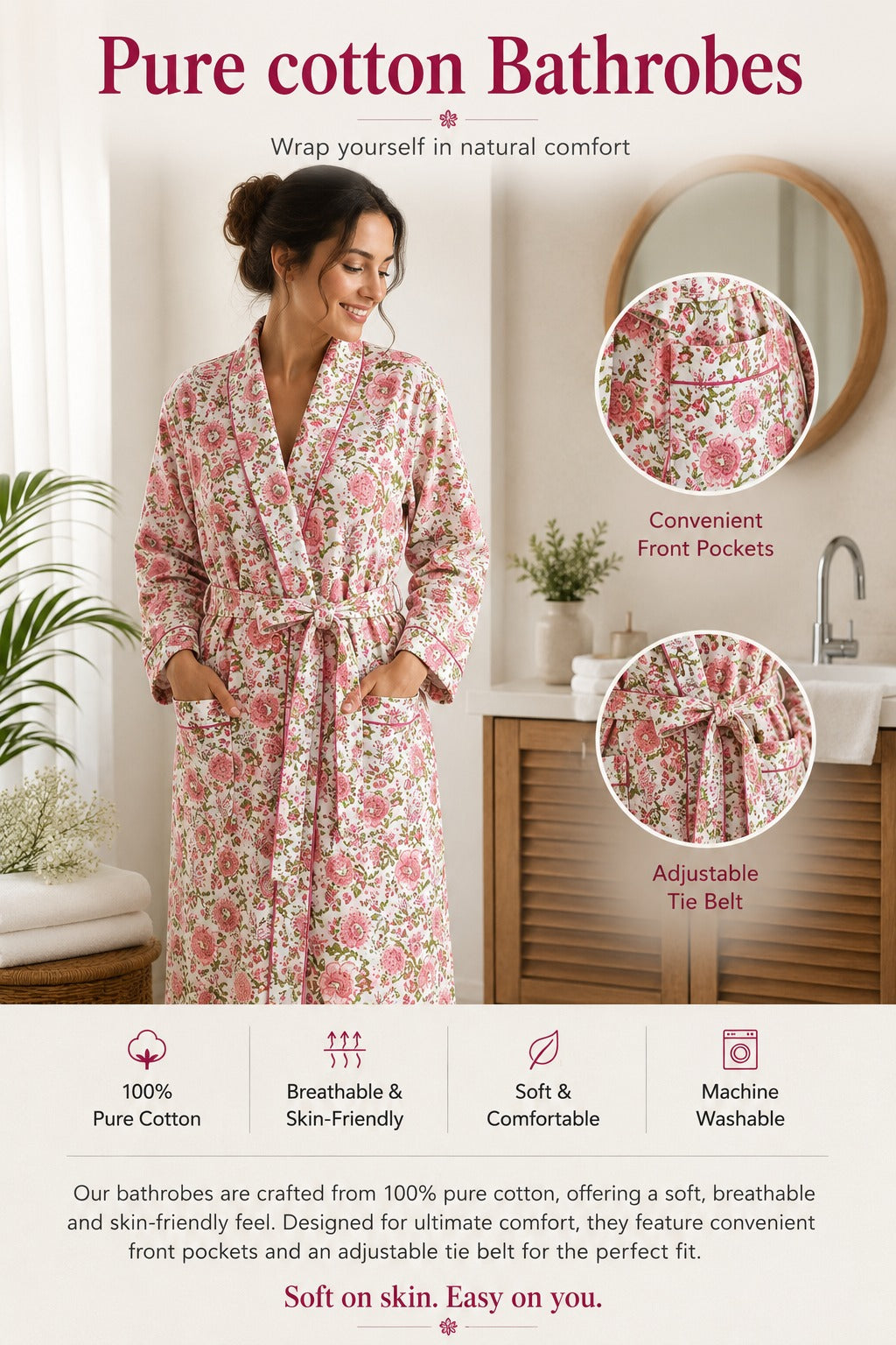 Pure Cotton Bathrobe
