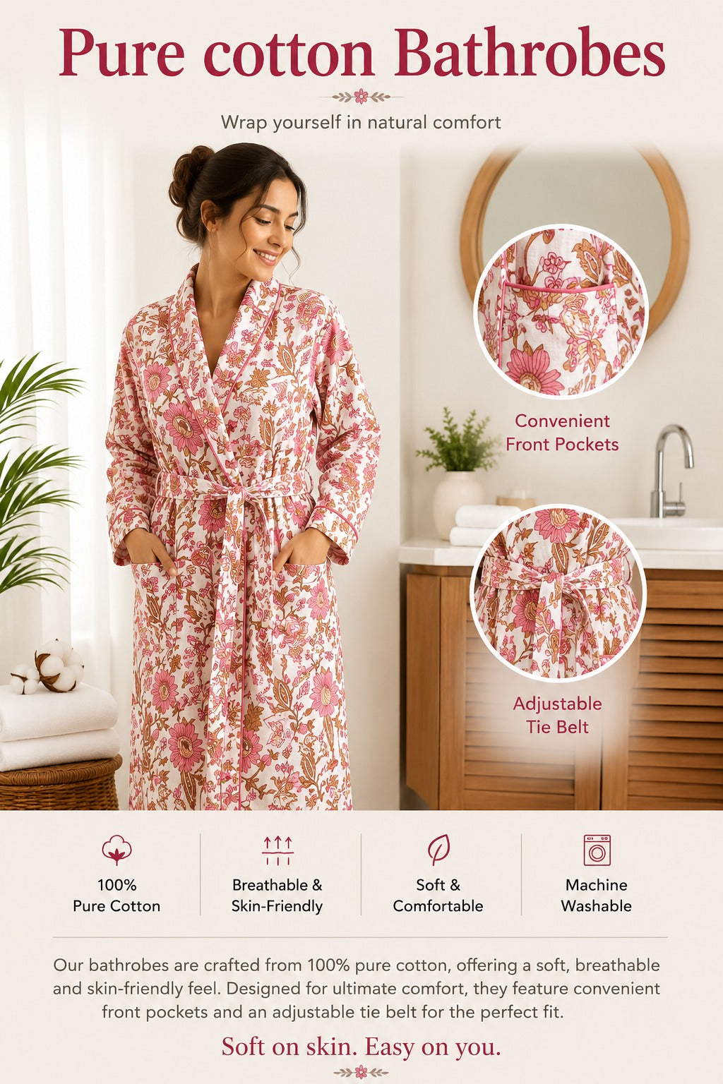 Pure Cotton Bathrobe