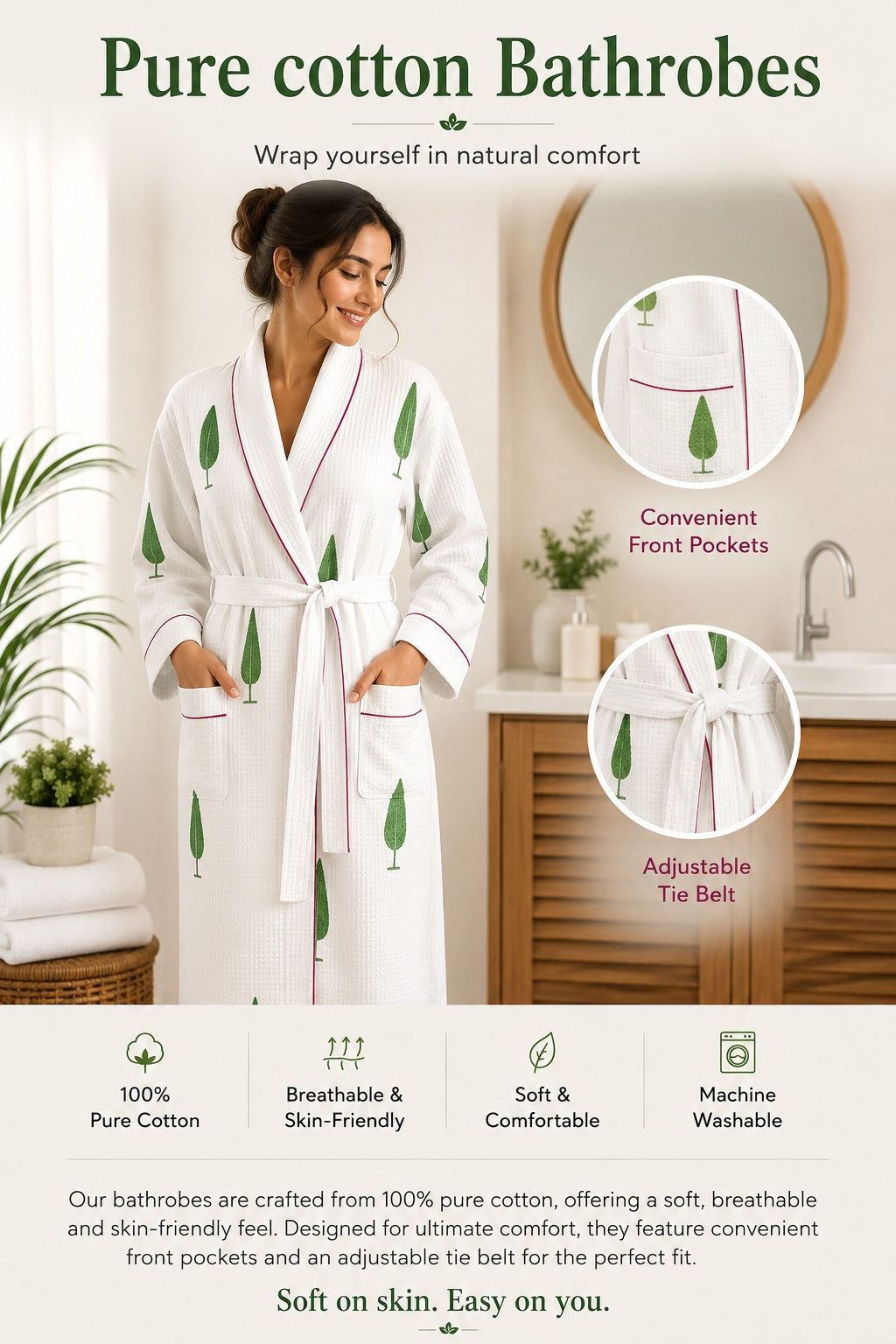 Pure Cotton Bathrobe