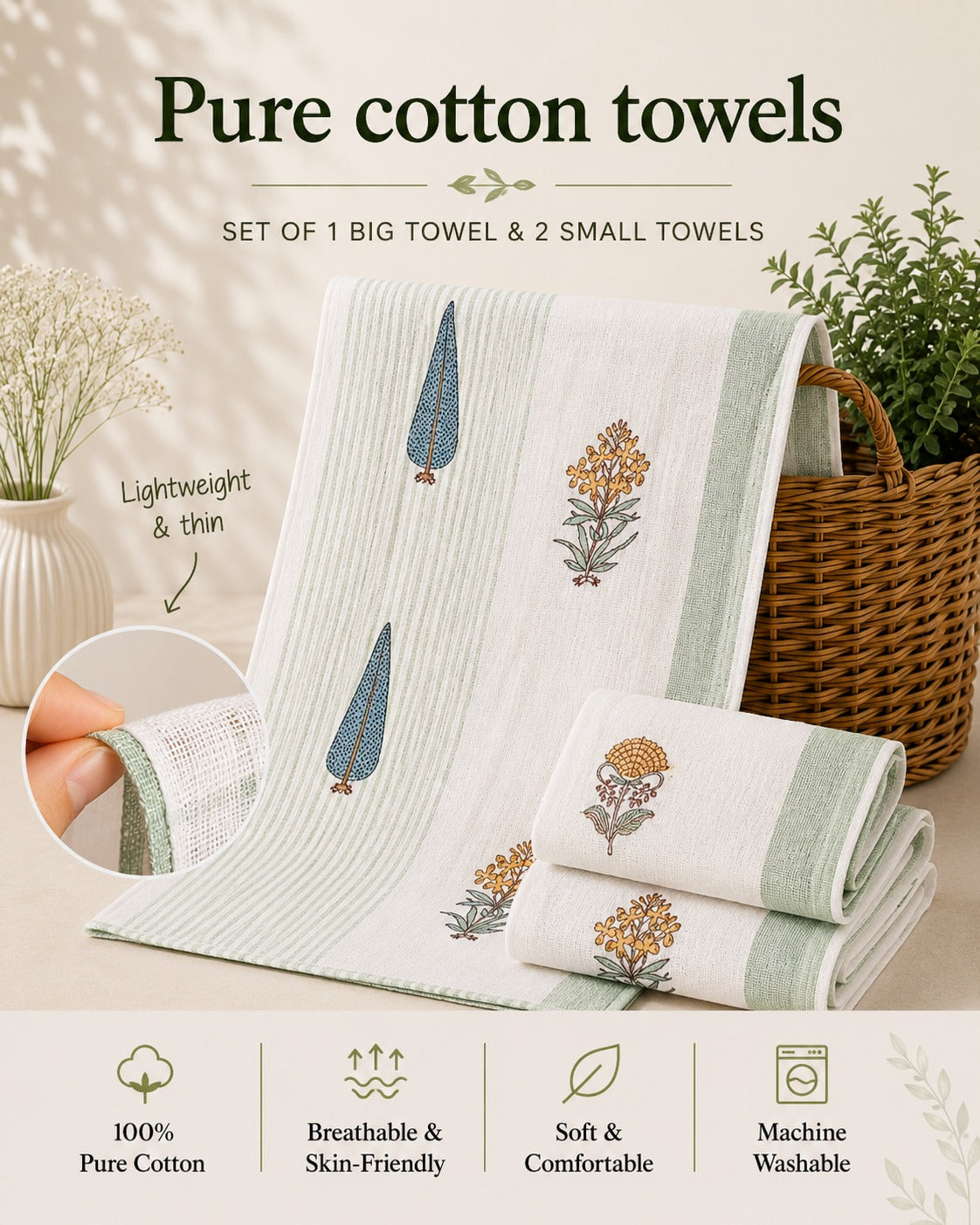 Premium Cotton Towel Set