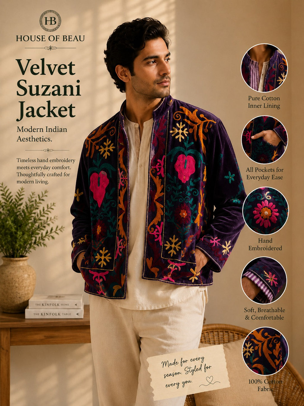 Handcrafted Velvet Suzani Jacket