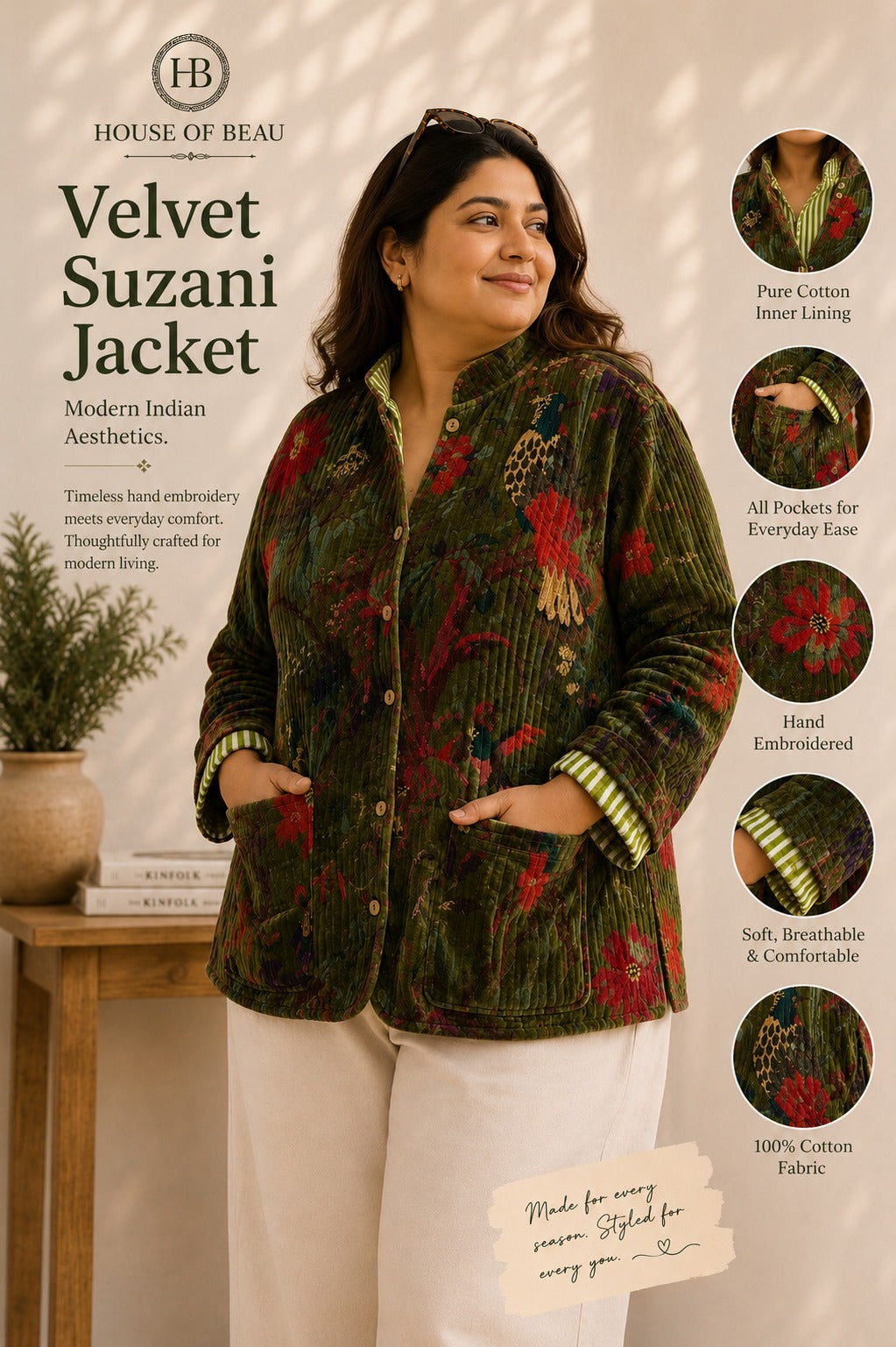 Handcrafted Velvet Suzani Jacket