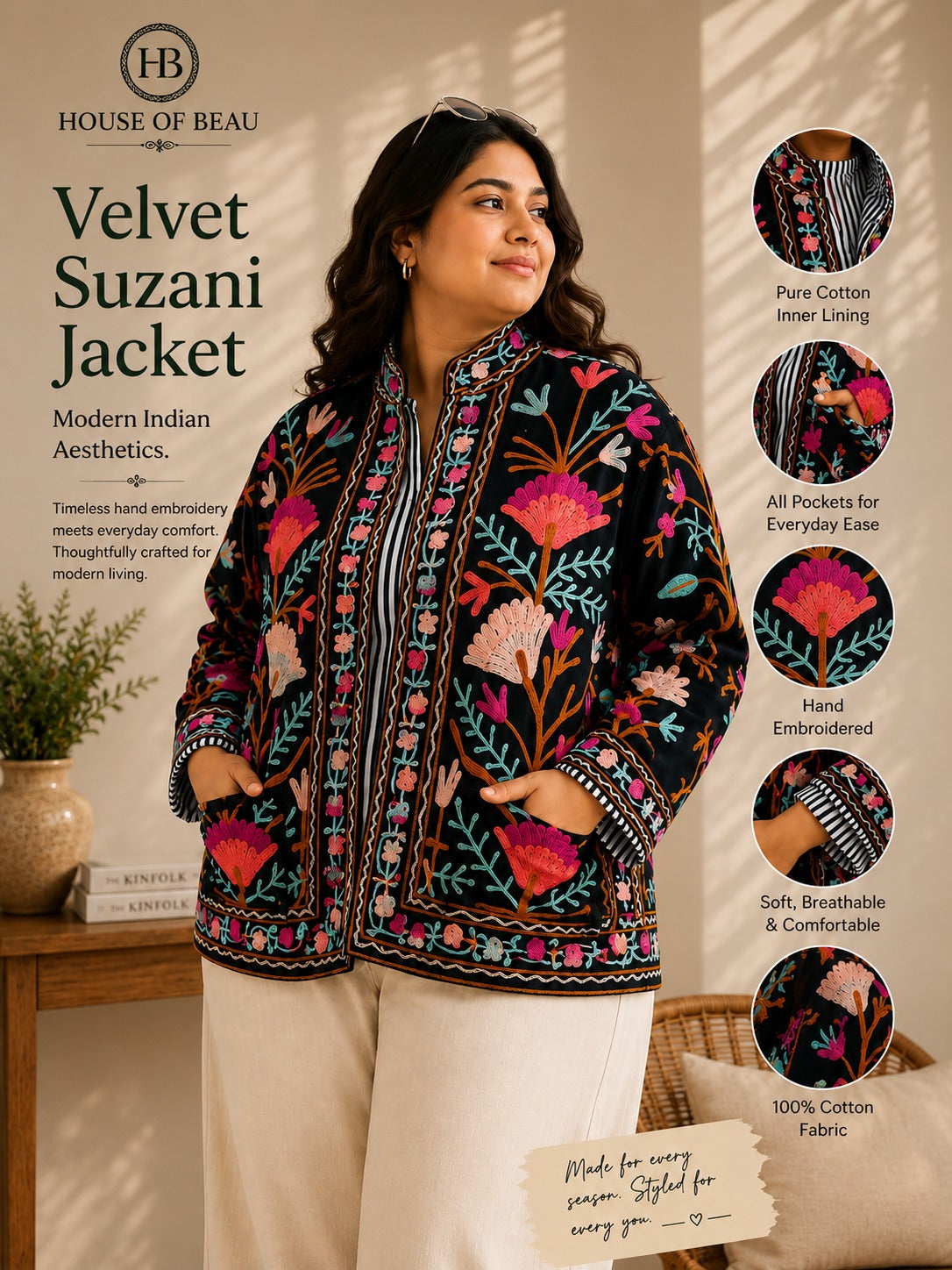 Handcrafted Velvet Suzani Jacket