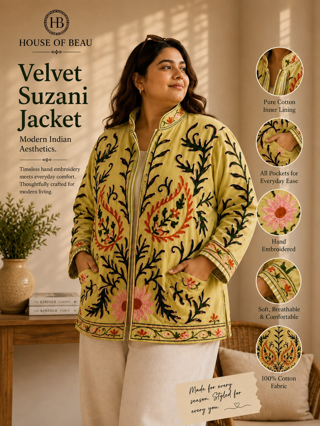 Handcrafted Velvet Suzani Jacket