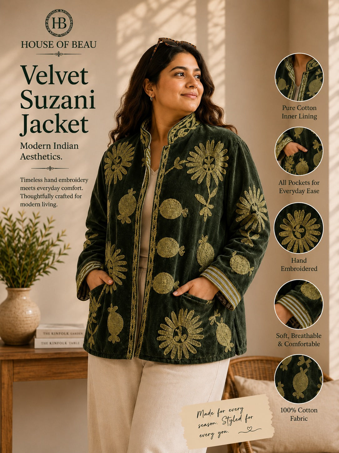 Handcrafted Velvet Suzani Jacket