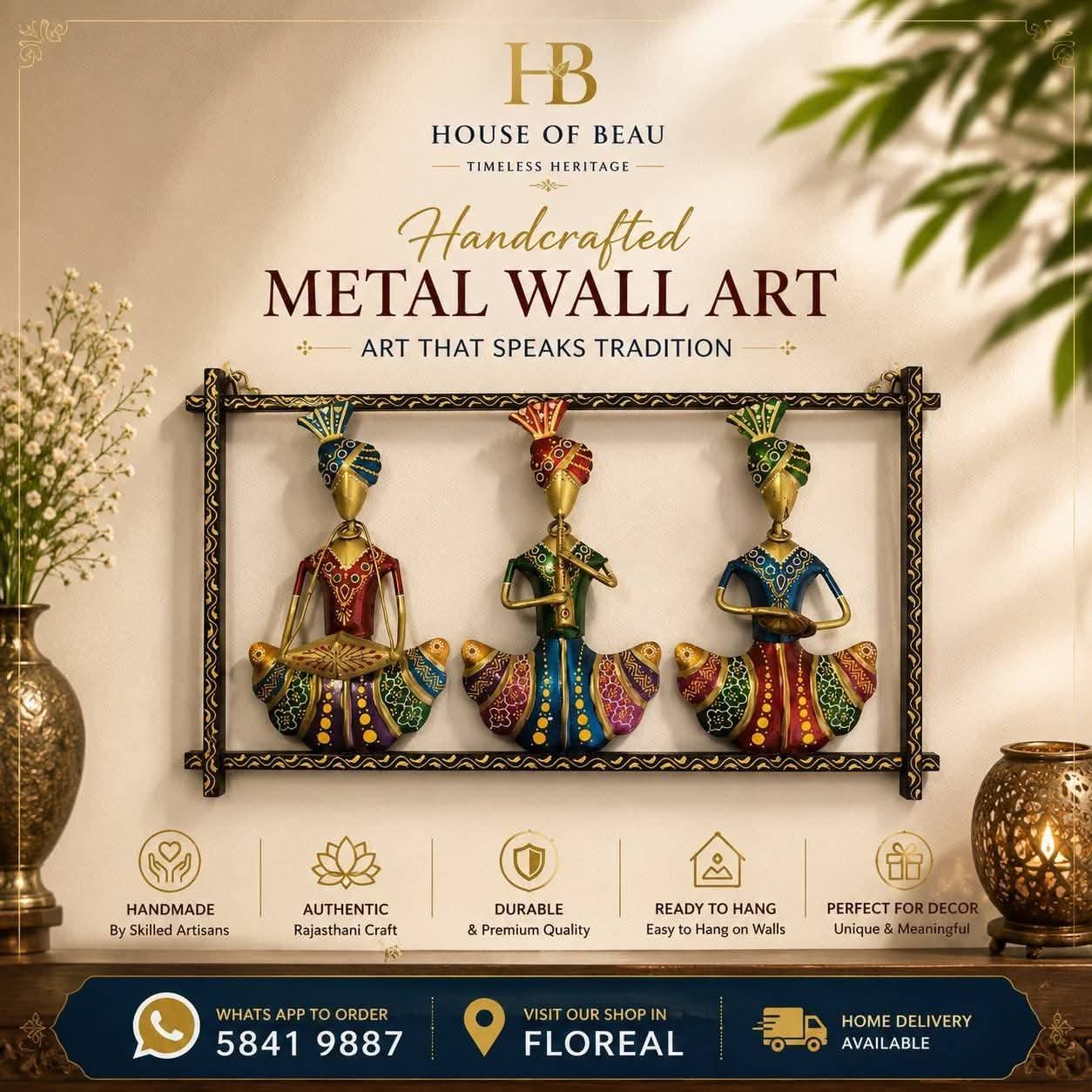 Handcrafted Metal Folk Art Figurines