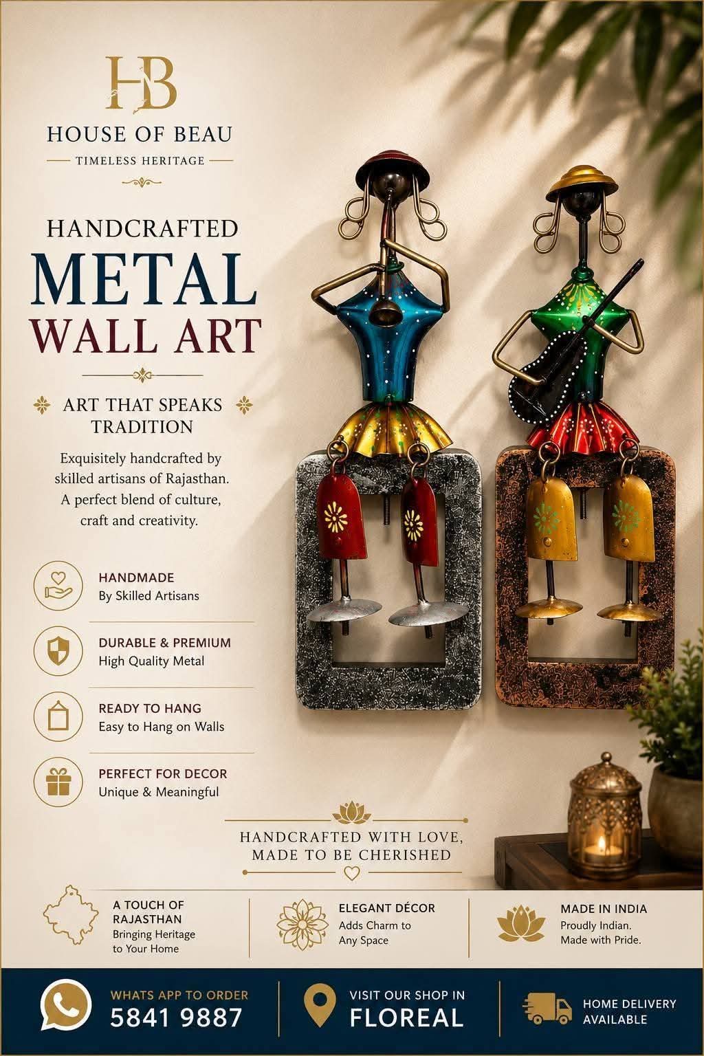 Handcrafted Metal Folk Art Figurines