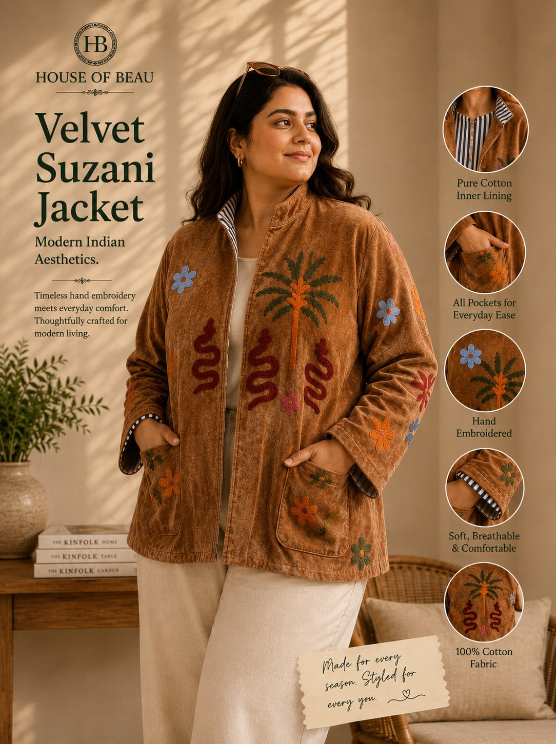 Handcrafted Velvet Suzani Jacket