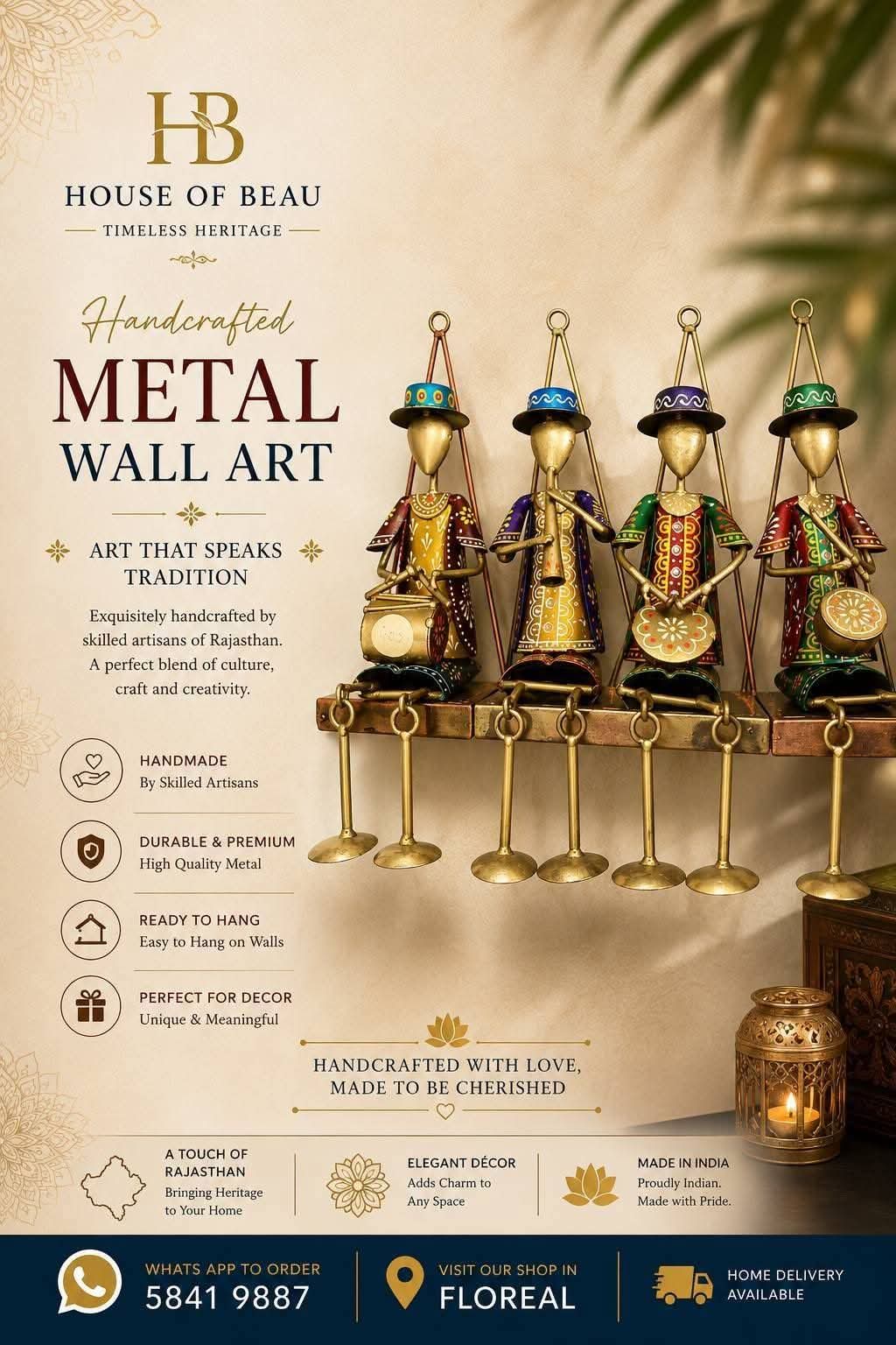 Handcrafted Metal Folk Art Figurines